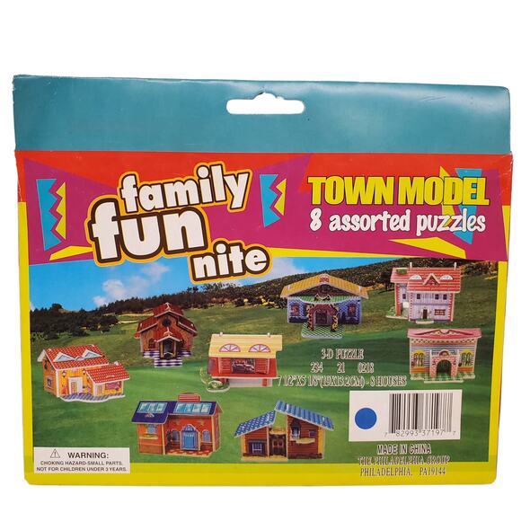 Family Fun Nite 3D Puzzles Town Model 8 Assorted Puzzles Vintage Toys - Picture 4 of 13